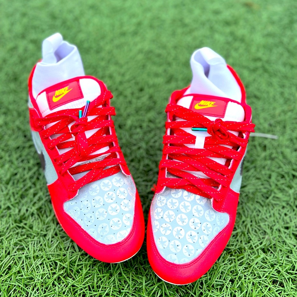 Custom Ohio State painted Nike Low Top Vapor Edge Dunk Molded Cleats. Size 10.